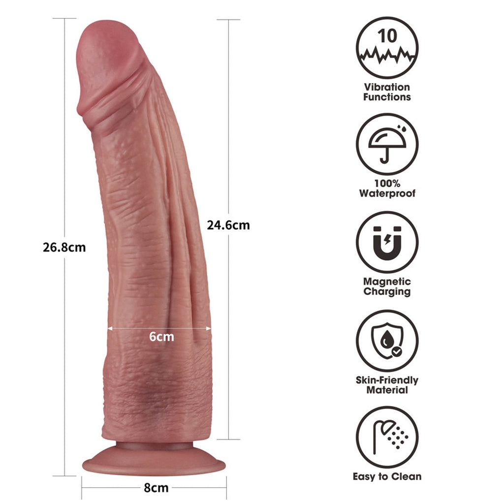 Lovetoy 10.5'' Vibrating Dual Density Power Cock Lovetoy