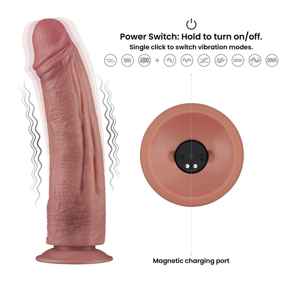 Lovetoy 10.5'' Vibrating Dual Density Power Cock Lovetoy