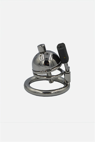Steel Mini Chastity Cage with Plug