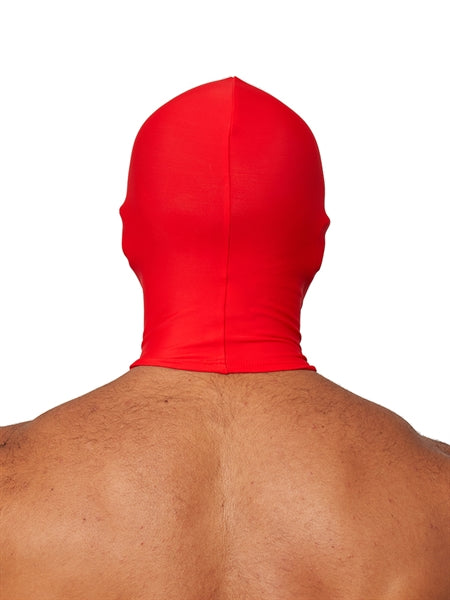 Mister B Lycra Hood Eyes and Mouth Open Red