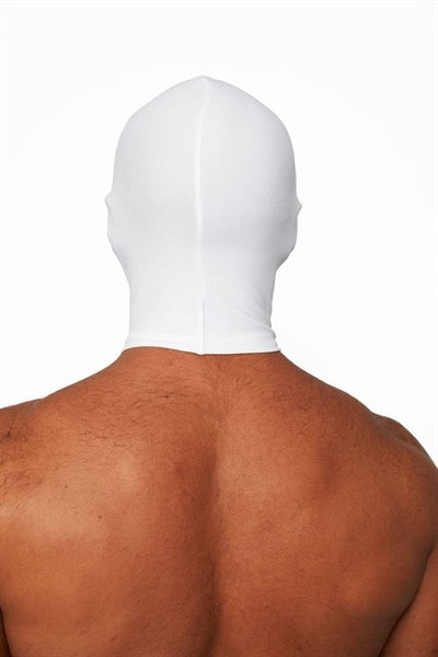 Mister B Lycra Hood Eyes and Mouth Open White