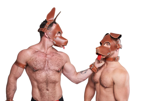 Mister B Leather Floppy Dog Hood Stitched – Brown