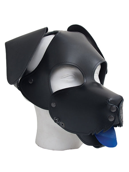 Mister B Leather Floppy Dog Hood - Black-Black