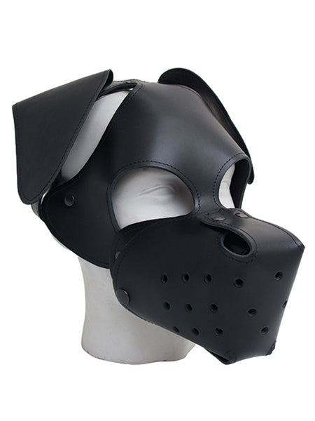 Mister B Leather Floppy Dog Hood - Black-Black