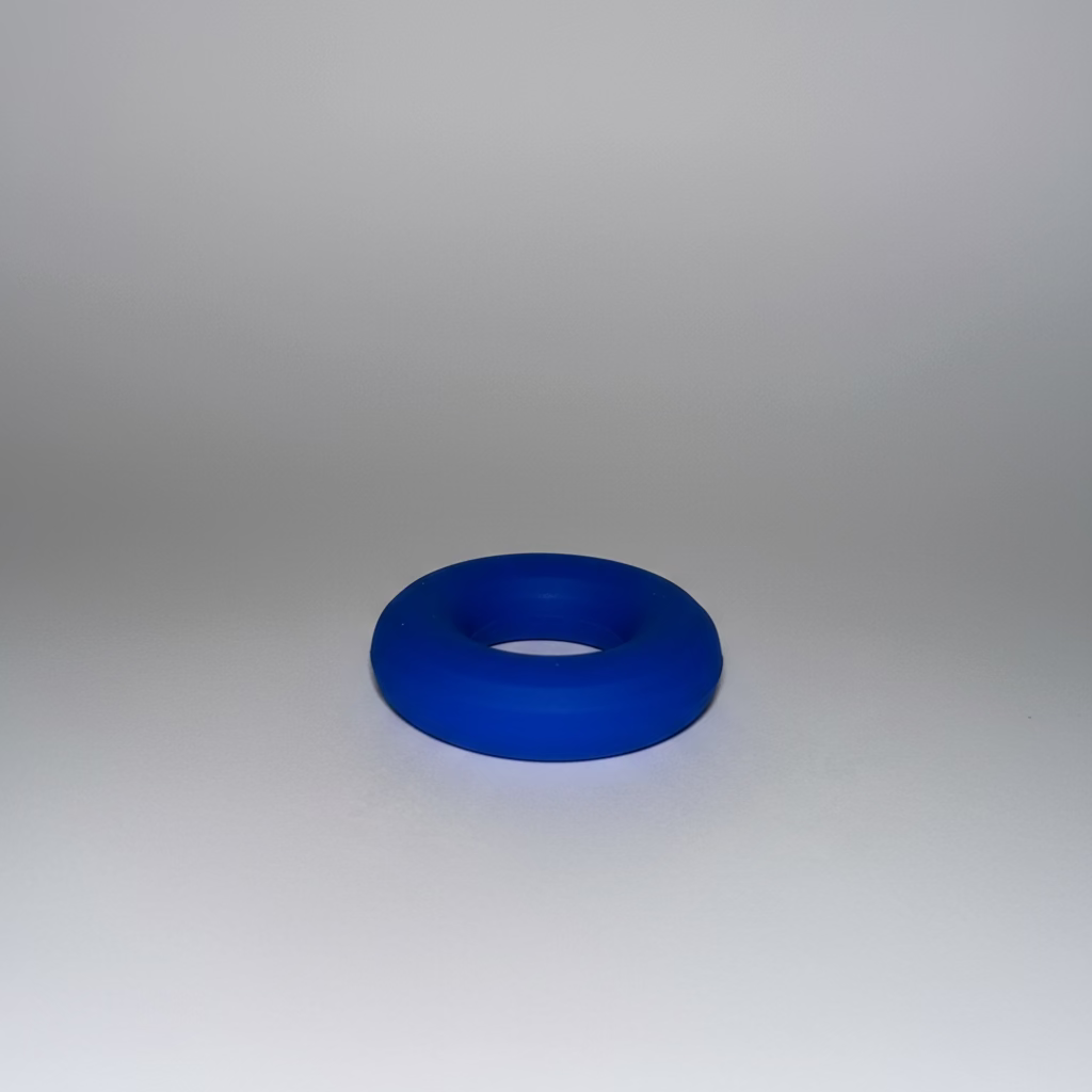 Blue rubber ring on a white background