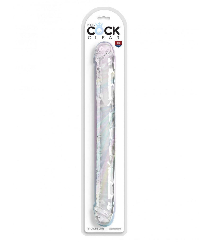 18" PODWÓJNE DILDO PRZEŹROCZYSTE
