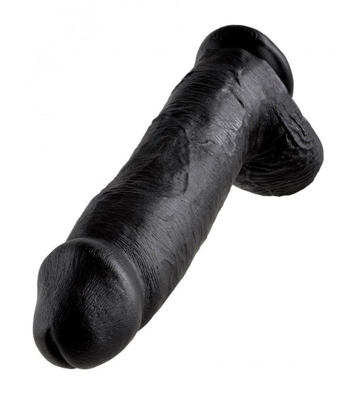 12" COCK Z JĄDRAMI CZARNY