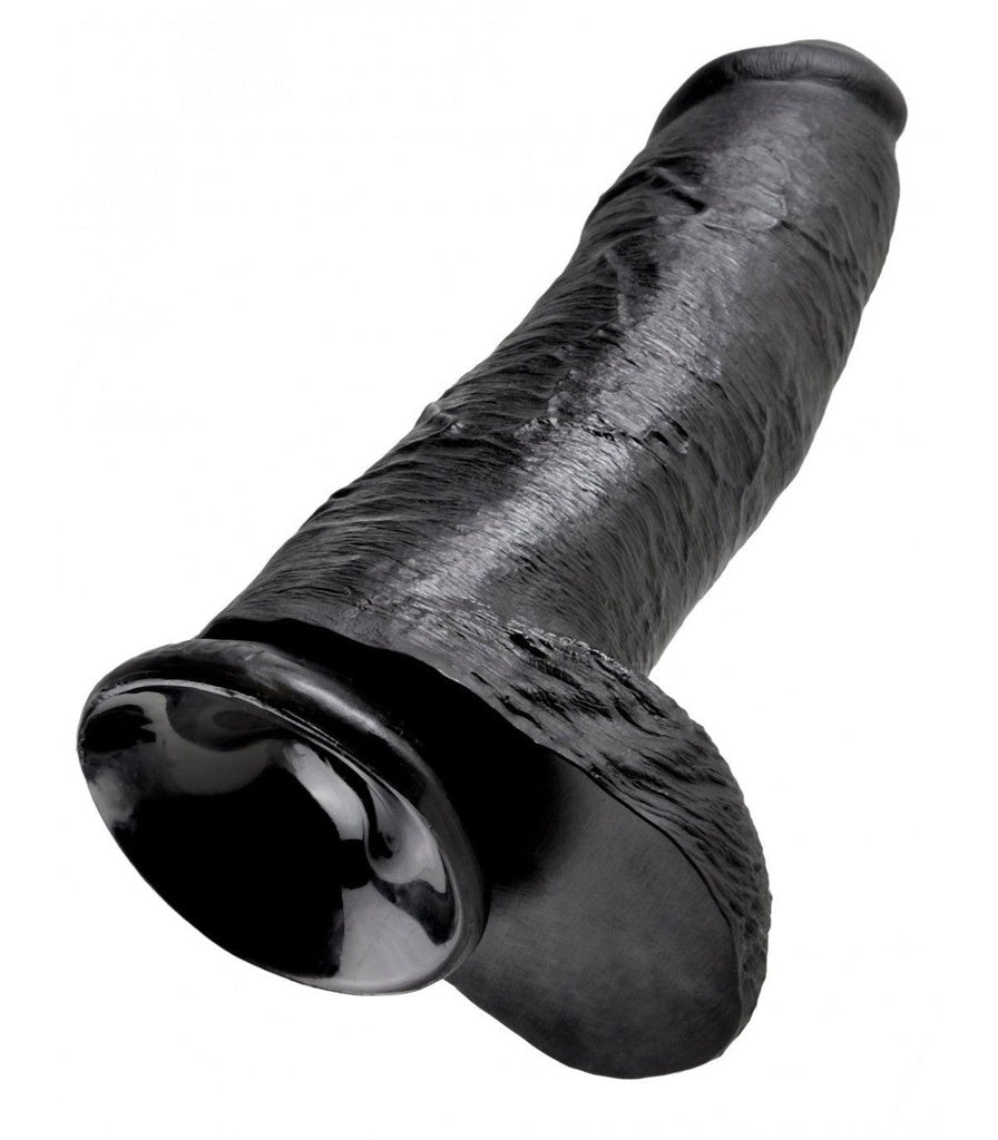 12" COCK Z JĄDRAMI CZARNY
