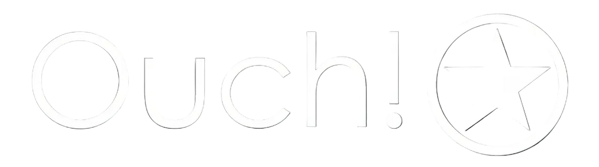 Black Ouch! logo with a five-pointed star inside a circle, shown on a plain white background.