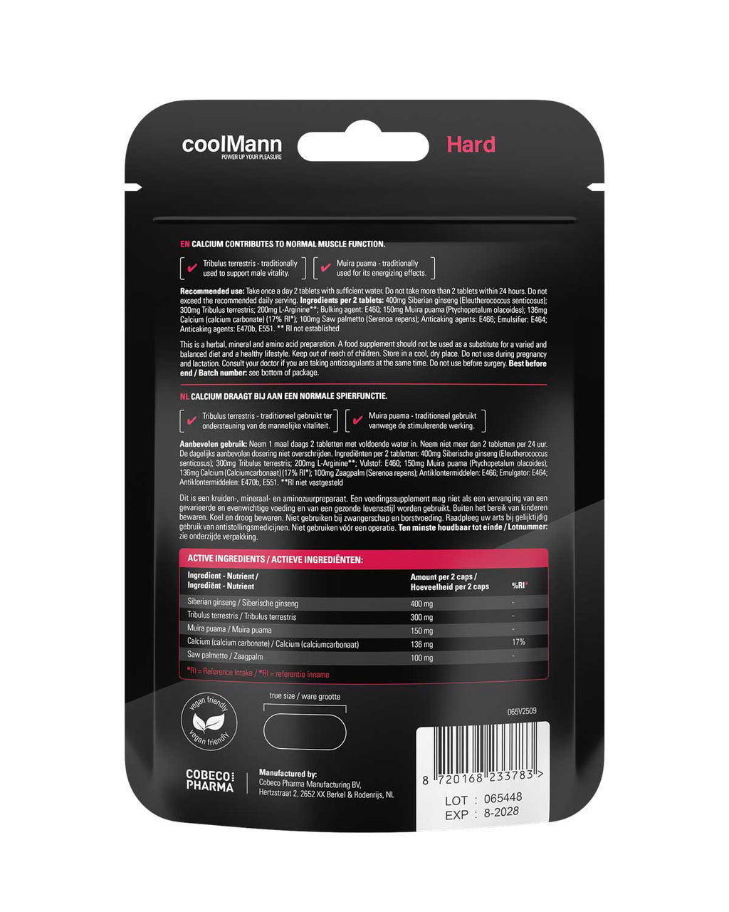 CoolMann HARD - 60 Tablets Cobeco