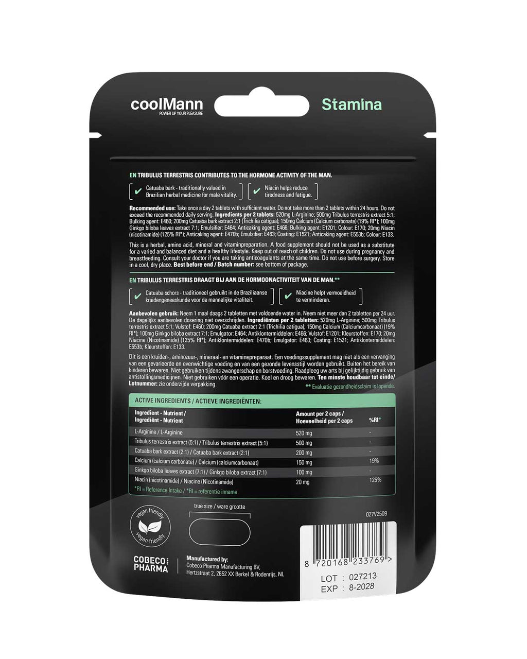 CoolMann STAMINA - 60 Tablets Cobeco