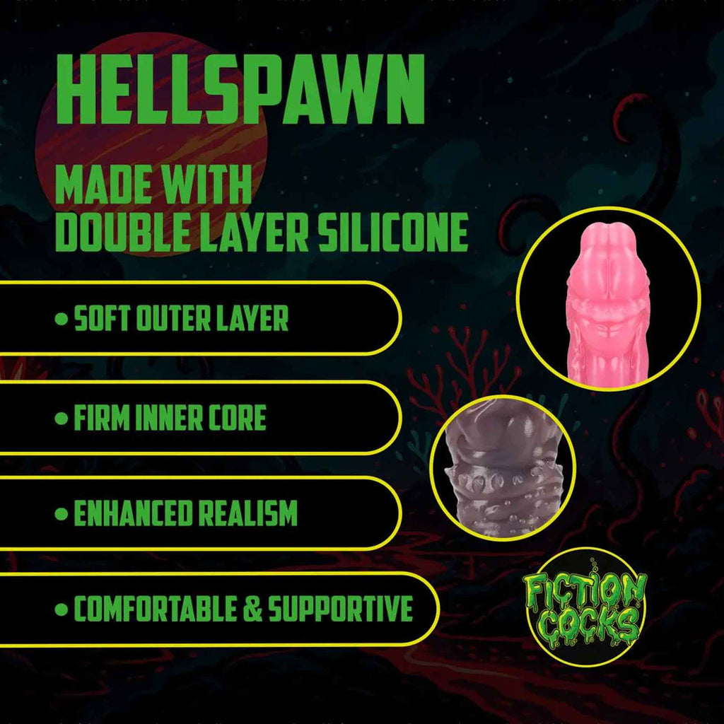 Hellspawn - Silicone Dildo - Red/Black SHOTS