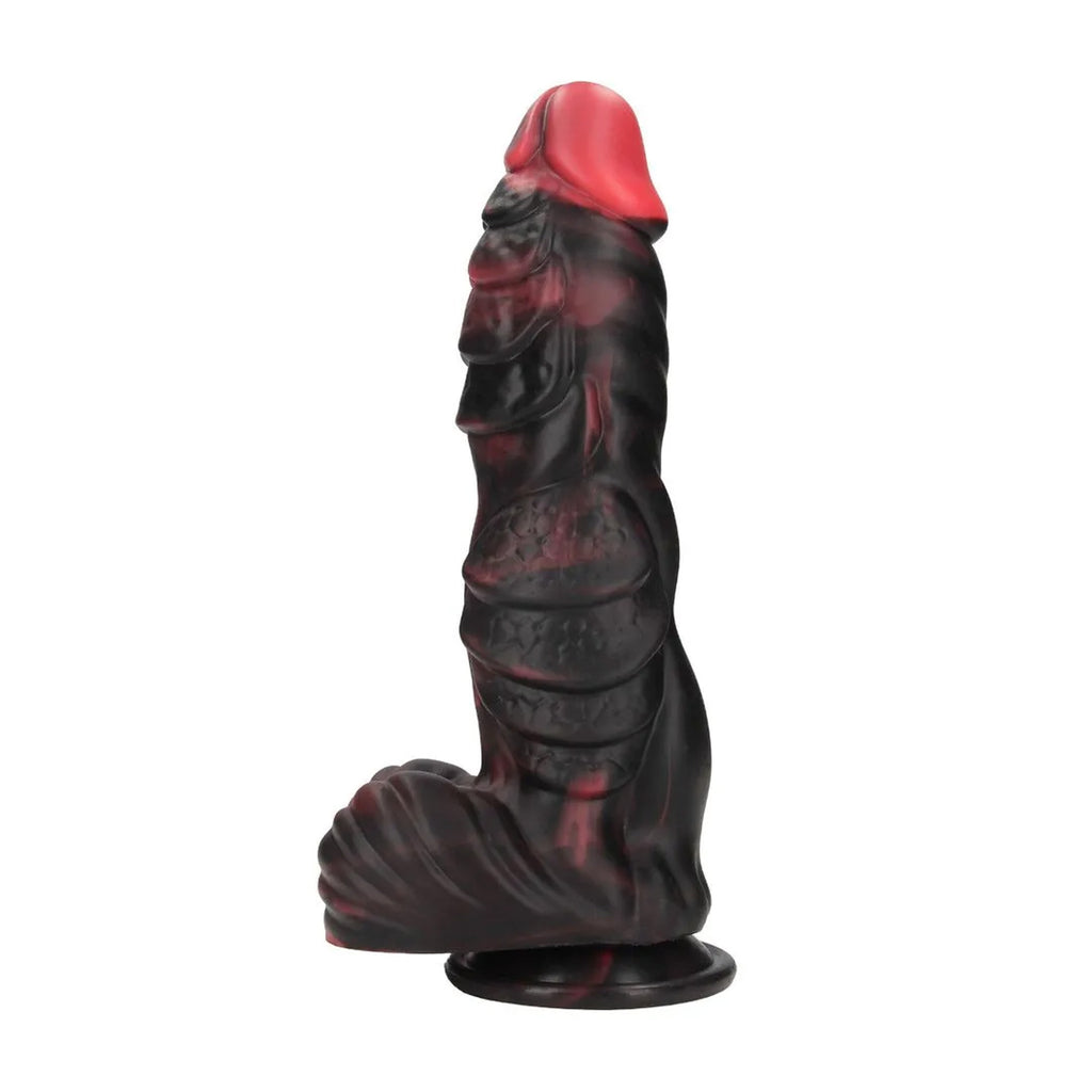 Infernal Demon - Silicone Dildo - Red/Black SHOTS