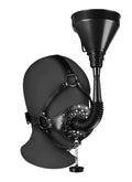 Ouch! Open Mouth Gag Head Harness with Funnel - Black Ouch!