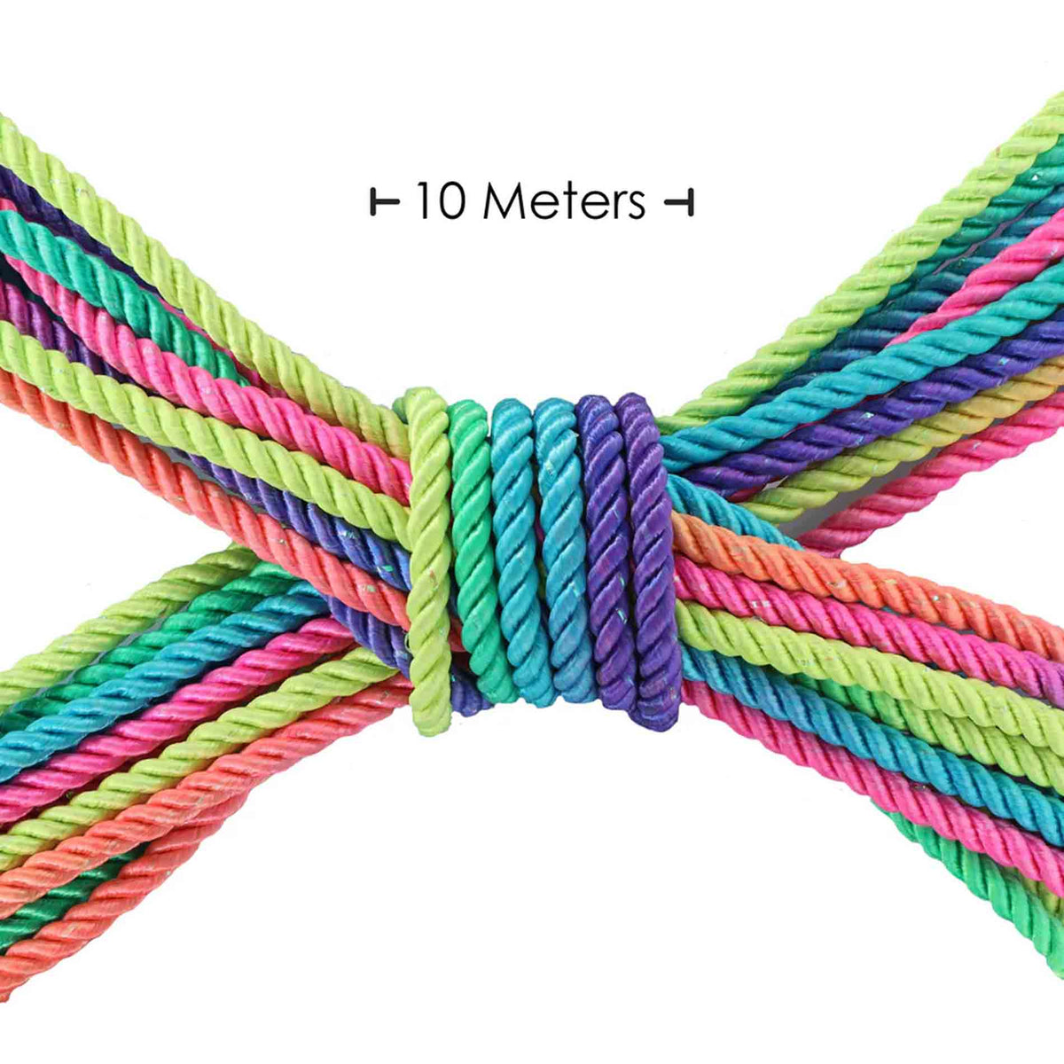 Ouch! Polyester Bondage Rope 10 m / 32.8 ft - Multicolor Bright Ouch!